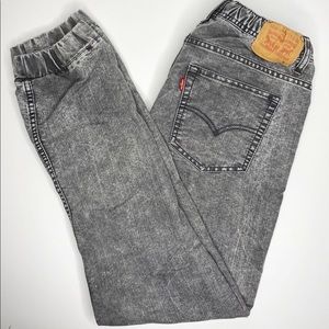 Grey acid wash kids Levi denim joggers
